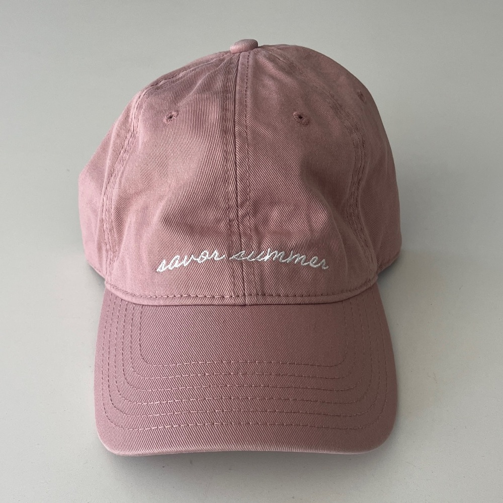 Jenny Bird "Savor Summer" Embroidered Baseball Hat - Pink LIMITED EDITION